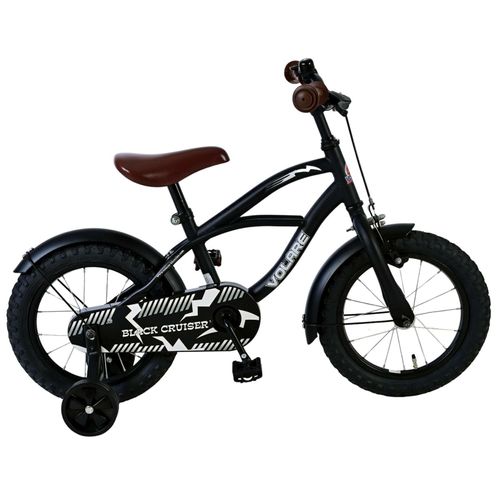 Volare Black Cruiser Kinderfahrrad - Jungen - 14 Zoll - Schwarz - 95 % zusammengebaut