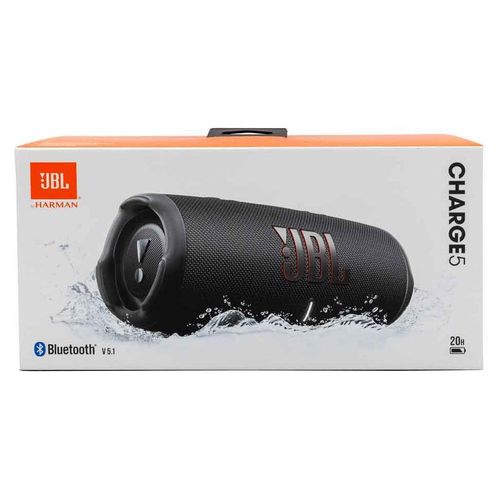 JBL Charge 5 Bluetooth-Lautsprecher in Schwarz – Wasserfeste, portable Boombox