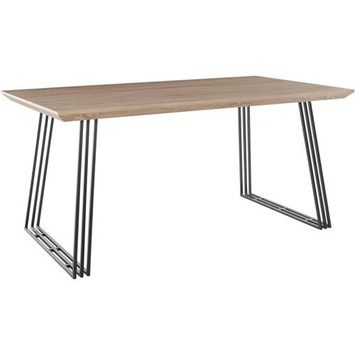 Esstisch >Krakow< in Eiche Nachbildung, MDF/Metall - 160x76x90cm (BxHxT)