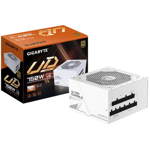 GIGABYTE Netzteil "UD750GM PG5 V2 ICE Netzteil – PCIe Gen 5.1, 80 PLUS Gold, Vollmodulare", weiß, B:20,8cm H:12cm T:25,7cm, Netzteile