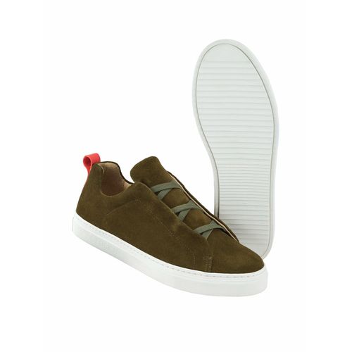 Mey & Edlich Herren Slip-On-Sneaker Grün Rindvelours