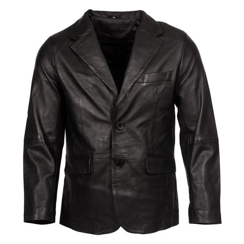 Blazer van zacht lamsleer met 2 knopen