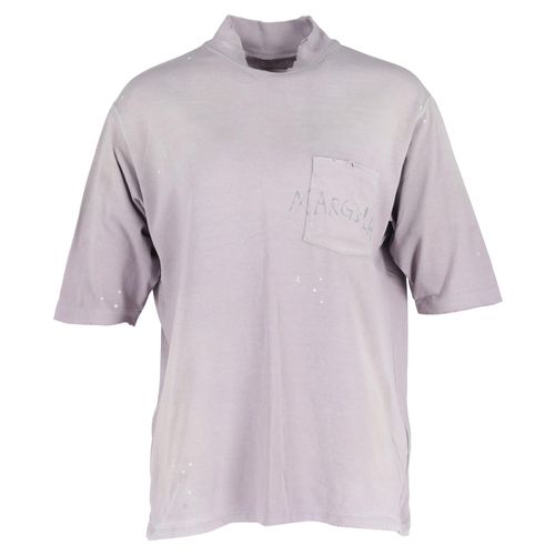 Maison Margiela T-shirt met handgeschreven logo in paarse katoen