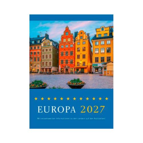 Korsch Bildkalender Europa 2027, Fotos von europäischen Reisezielen, L 235 x B 335 x H 2 mm, farbig