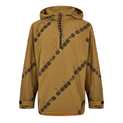 Diadora Anorak voor heren met logo over het hele oppervlak (Olijfgroen)