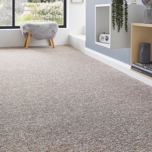 Teppichboden ANDIAMO "Gambia, Feinschlinge, Gesamthöhe 7,2 mm, Luxusklasse LC1", beige, B:400cm L:500cm, Kunstfaser, Teppiche, meliert, Breite 400 cm oder 500 cm, strapazierfähig, pflegeleicht