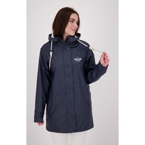Regenjacke DEPROC ACTIVE "WOLGAST", Damen, Gr. 40 (M), blau (navy), Web, 100% Polyester, normal hüftbedeckend, mit Druckknopf, Jacken Regenjacke, auch in Großen Größen erhältlich