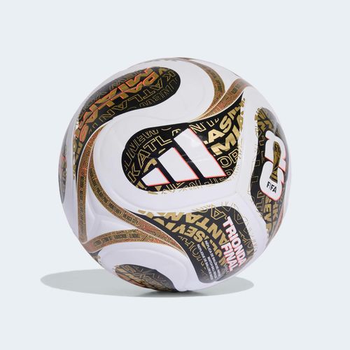 Fußball ADIDAS PERFORMANCE "FIFA -WELTMEISTERSCHAFT 26™ TRIONDA FINALS LEAGUE" Gr. 5, weiß, schwarz, gold metallic, Bälle, 5, 0,4 g, Weltmeisterschaft Finale, B:22,3cm H:17,3cm T:22cm