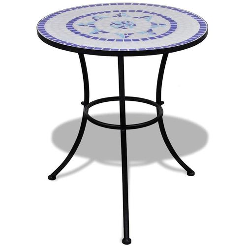 vidaXL 3-tlg. Bistro-Set Keramikfliesen Blau und Weiß