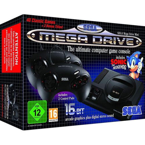 PLAION SEGA Mega Drive Mini, SEGA Mega Drive, Schwarz, 16 Jahr(e), Gamepad, HDMI, USB