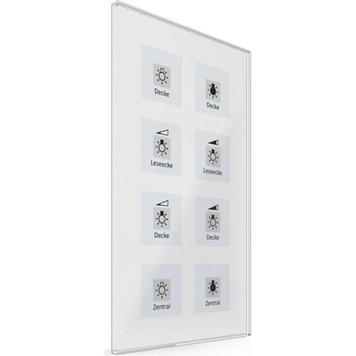 MDT KNX Glastaster 8fach Plus weiß inkl. Beschriftungsfolie, 1 Stk.