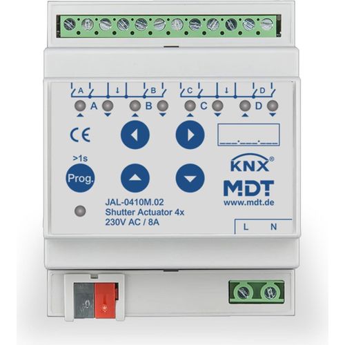 MDT KNX Jalousieaktor 4fach mit aut. Fahrzeitmessung REG, 1 Stk.