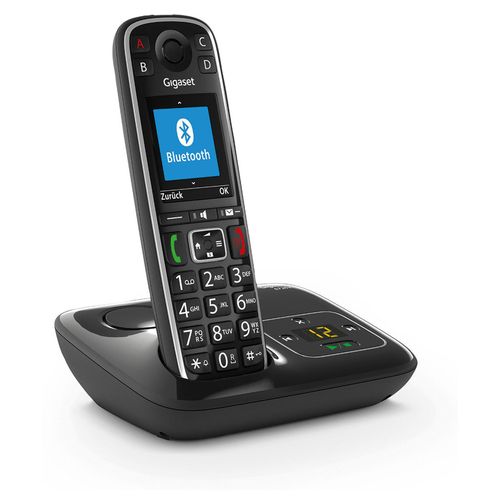 Gigaset E720A, Analoges/DECT-Telefon, Kabelloses Mobilteil, 200 Eintragungen, Anrufer-Identifikation, SMS (Kurznachrichtendienst), Schwarz