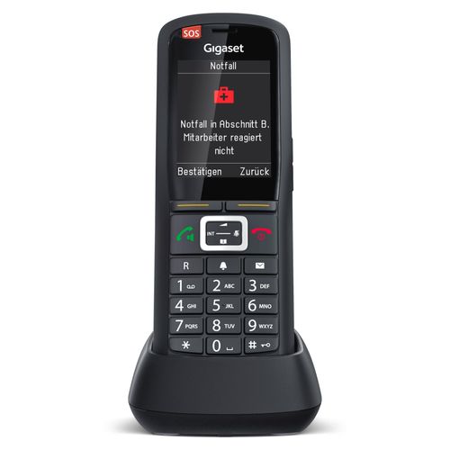 Gigaset R700H PRO, Analoges/DECT-Telefon, Kabelloses Mobilteil, 500 Eintragungen, SMS (Kurznachrichtendienst), Schwarz