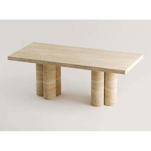 Casa Padrino Luxus Travertin Esstisch Beige 190 cm - Travertin Esszimmer Möbel