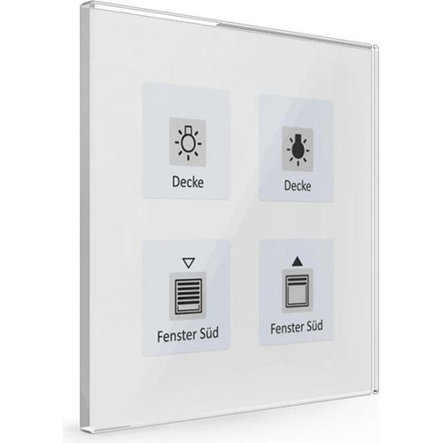 MDT KNX Glastaster 4fach Plus weiß inkl. Beschriftungsfolie, 1 Stk.