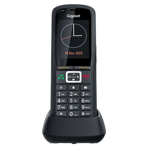 Gigaset R700H PRO + Ladeschale, DECT-Telefon, Kabelloses Mobilteil, 500 Eintragungen, Anrufer-Identifikation, SMS (Kurznachrichtendienst), Schwarz