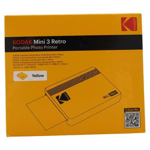 Kodak Mini 3 Square Retro gelb, CMOS, Pass-Fotodrucktechnologie, Auto, LCD, 4,32 cm (1.7"), Box
