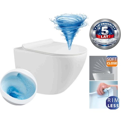 Domotechnika | Wc-schüssel - 48x37x37 Cm - Tornado-spülung - Wc-sitz Soft Close - Sanitärkeramik