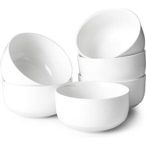 Famanu Suppenschalen Set für Salate - 6-teilig - Weiß