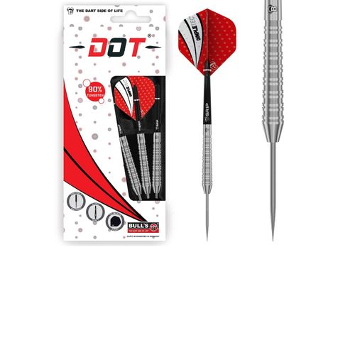 Bull's Unisex Steeldarts Dot D3 Dartpfeile 90% Tungsten Darts-Set Profi 1er Pack