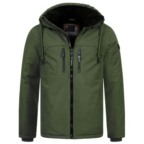 Alessandro Salvarini heren winterjas AS-332 met teddyvoering en capuchon