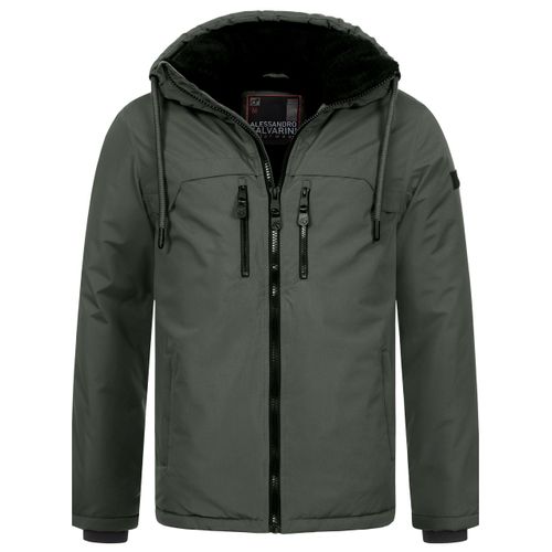 Alessandro Salvarini heren winterjas AS-332 met teddyvoering en capuchon