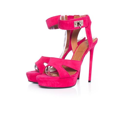 Givenchy roze suède haaienplatform sandalen