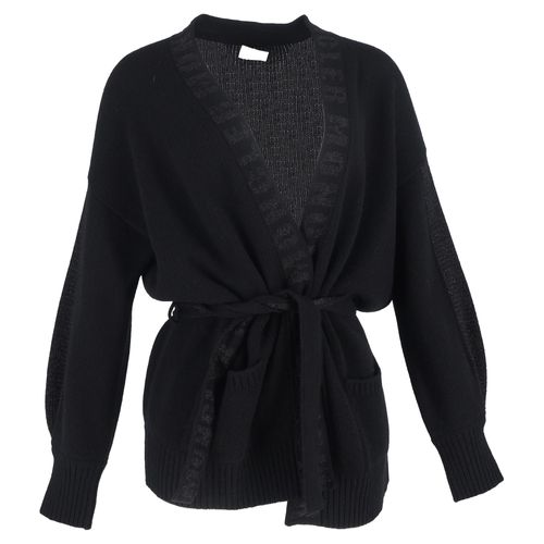 Moncler Robe Cardigan met logo-afwerking in zwarte wol
