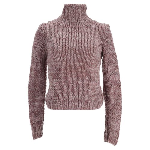 Ann Demeulemeester Kabelgebreide coltrui van roze wol