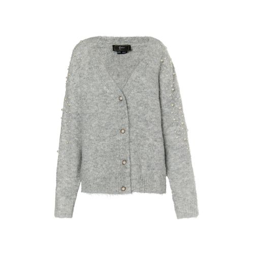 Faina Vest met parels Dames licht grijs melange