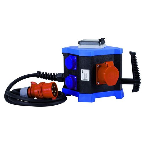 HEDI Steckdosenenverteiler Drehstrom 32 A, 4x Steckdosen 250V, 1x CEE Steckdosen 5x16A 400V, 1x CEE Steckdose 5x32A 400V