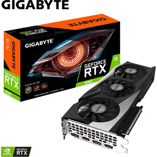 GIGABYTE GAMING GeForce RTX 3060 OC 12G, GeForce RTX 3060, 12 GB, GDDR6, 192 Bit, 7680 x 4320 Pixel, PCI Express x16 4.0