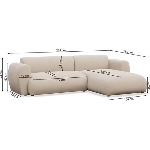 Selsey Emia – L-Form Ecksofa mit Schlaffunktion, pflegeleichte Chenille, links ausgerichtet, Greige