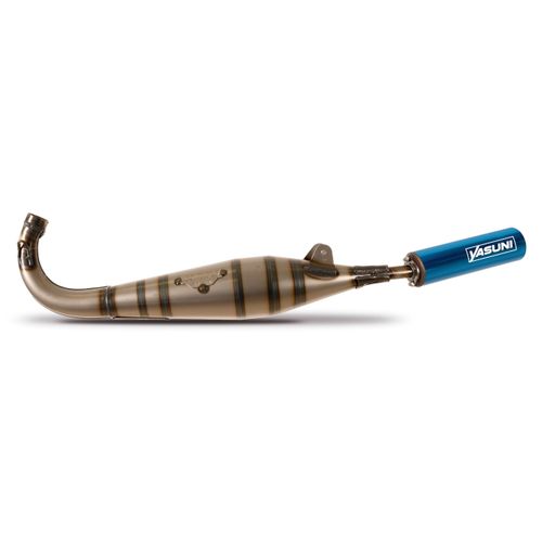 Auspuffanlage Yasuni Moped mit Zulassung TUB1001-1 für Peugeot 103 RCX LC AC 50 ccm, Farbe:Blau