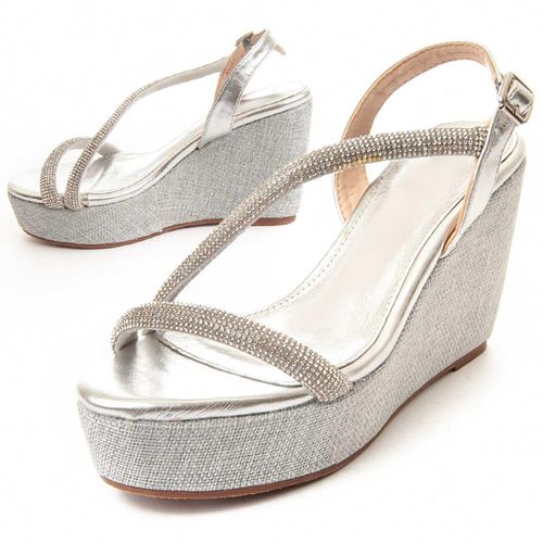 MonteVita Wedge Sparto Sandal Wesparto8 in Zilver