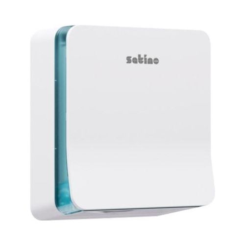 Satino Falthandtuchspender S, für 2-3 Falthandtücher-Packungen mit V-Falzung/C-Falzung, B 301 x T 165 x H 350 mm, ABS-Kunststoff, weiß