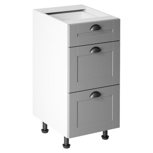Küchenschrank mit Schubladen LUMEA – Breite 40 cm, grau/weiß