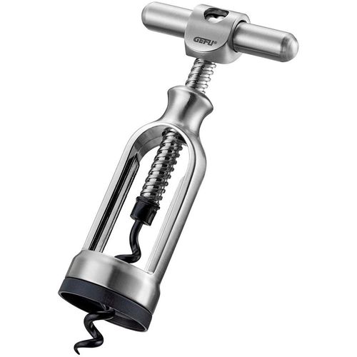 Korkenzieher GEFU "DEGUSTO", silber, B:7cm H:14,5cm T:3,5cm, Kunststoff, Metall, Korkenzieher, Korkenzieher, elegantes Design, einfache Handhabung, robuste Qualität