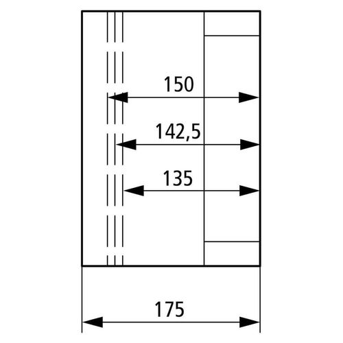 Eaton Einzelgehäuse m.metr.-Vorprägungen CI43E-150