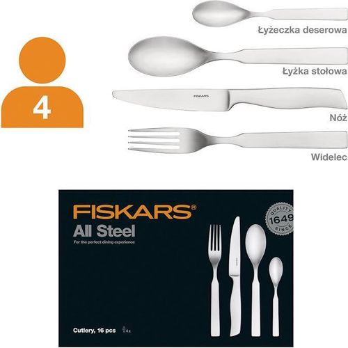 Fiskars Zestaw Sztuców 16Szt. All Steel