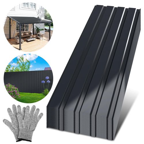 Ikodm 36x Trapezblech 115cm x 45cm = 18 m² Dachblech für Gerätehaus Carport Grün verzinkt Profilblech Wandblech Dachblech Wellblech Dachplatten