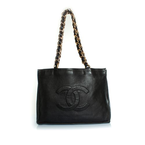 Chanel, Grote shopper in zwart lamshuidleer