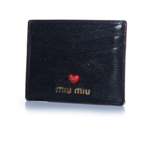 Miu Miu, zwarte leren kaarthouder