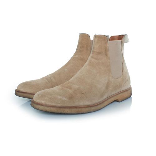 Common Projects, beige suède Chelsea boots