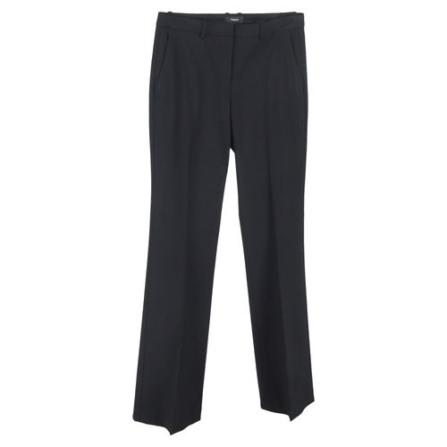 Theory broek met wijde pijpen in zwarte wol