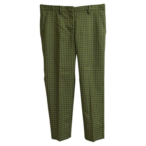 Miu Miu geruite broek van groene wol