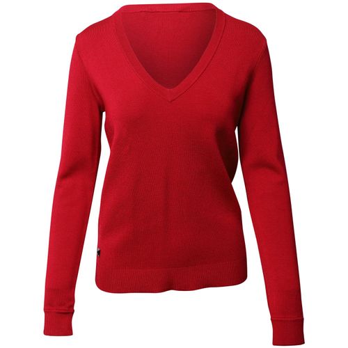 Herve Leger V-hals trui in rode rayon