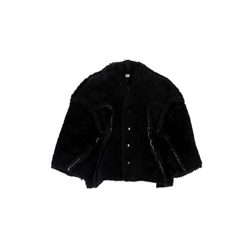 Rick Owens Legaspi cropped jasje van zwart schapenvacht