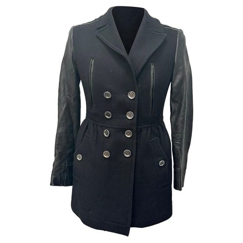 Burberry Brit double-breasted jas in zwarte wol